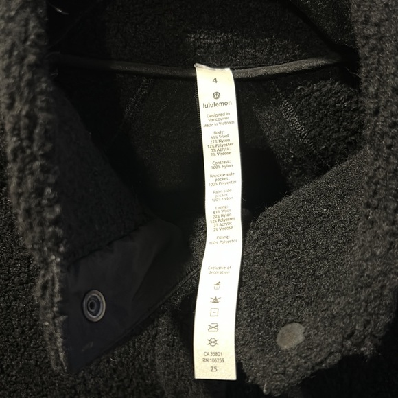 Lululemon Go Cozy Jacket Size 4 Black - Picture 11 of 14